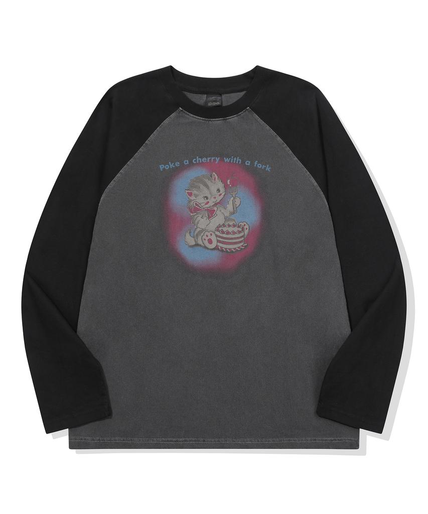 CPGN STUDIO Cherry Pork Raglan Pigment Long Sleeve Smoke Black