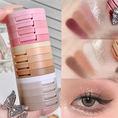 4 in 1 Matte Highlighter skaistalų paletė Pearly Blush blizgantys šilkaverpių akių šešėliai Shimme Brighten veido kontūro pudra makiažo paletė ZH