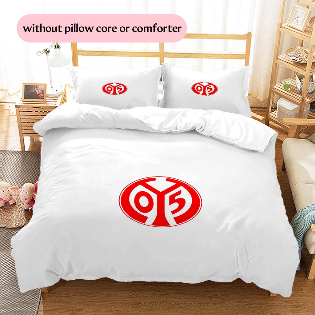 FSV Mainz 05 Pattern Bedding Quilt Set Home Decoration Gift (1 * duvet cover + 2 * pillowcase without core)