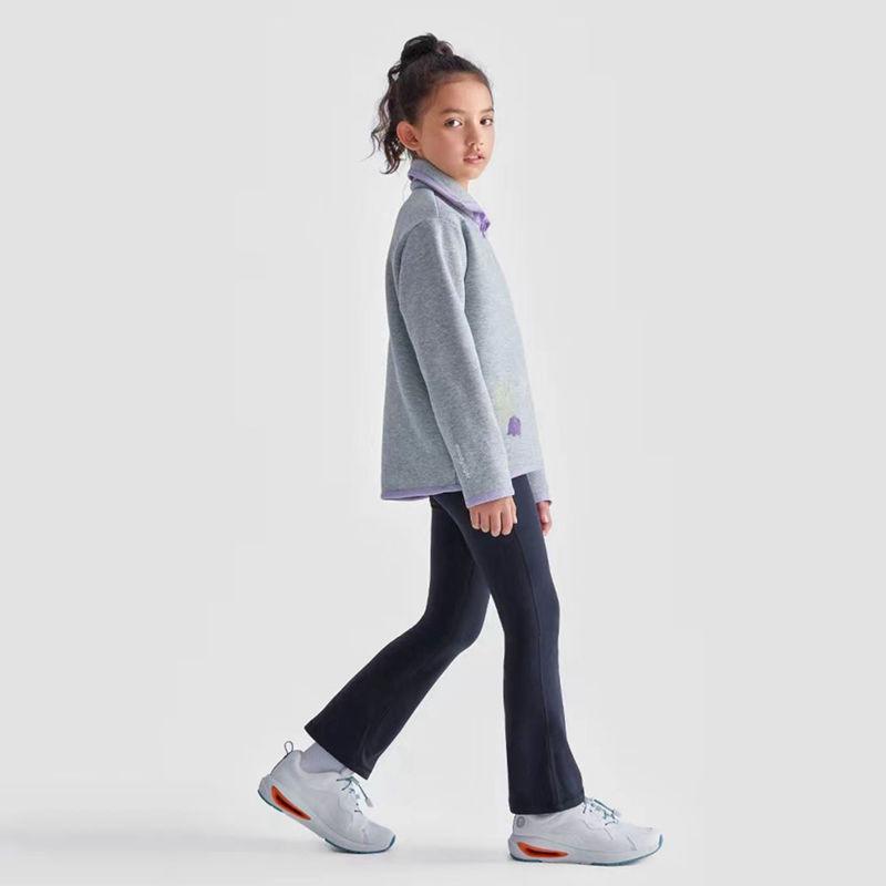 Girls' Fleece-Lined Micro-Flare Yoga Pants - 2024 Autumn/Winter Collection