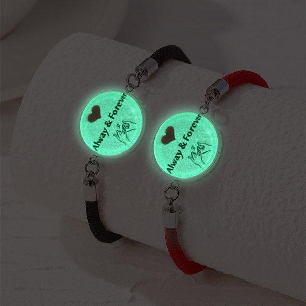 Pulseira Luminosa de Casal Sol e Lua - Design Trançado Feito à Mão