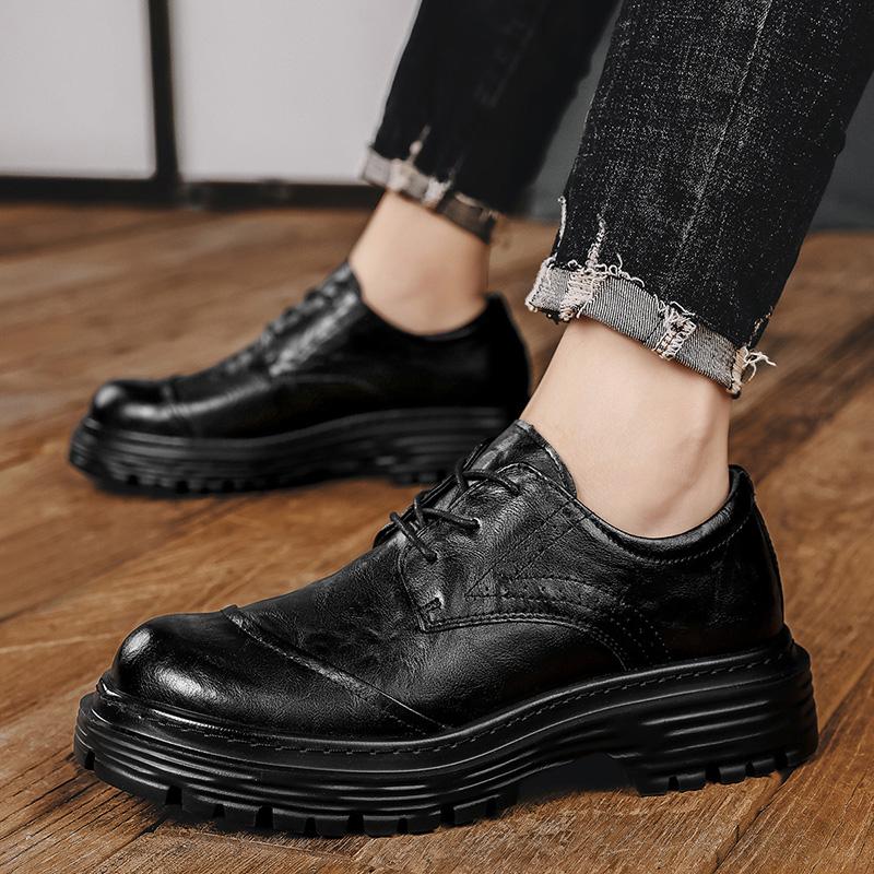 Fashion High Quality Oxford Shoes Men Casual Lace Up Dress Shoes Brand Moccasins Business Shoes Platform Genuine Leather Men Footwear