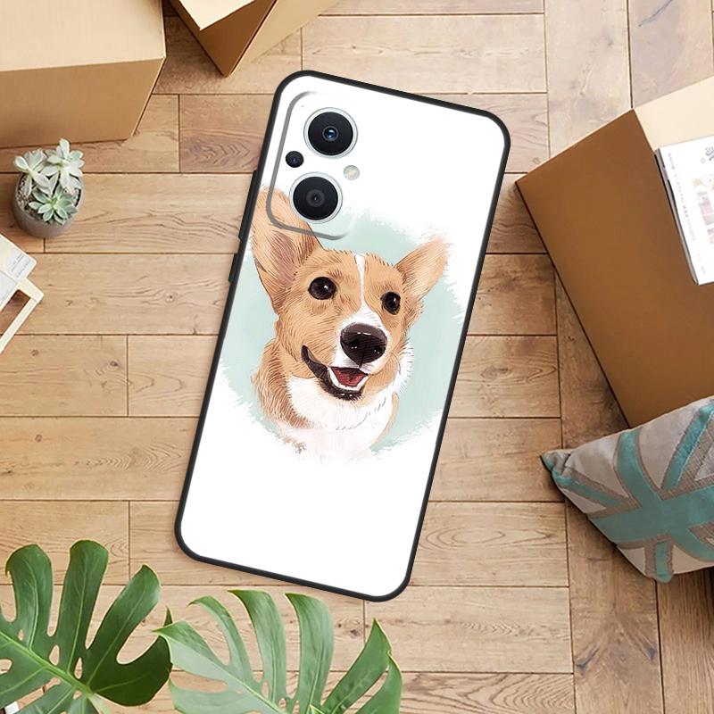 Cartoon Corgi Dog Phone Case For OPPO Reno 14 12 11 13 F 10 Pro 8T 7 8 Lite OPPO Find X8 X6 X5 X9 Pro Cover