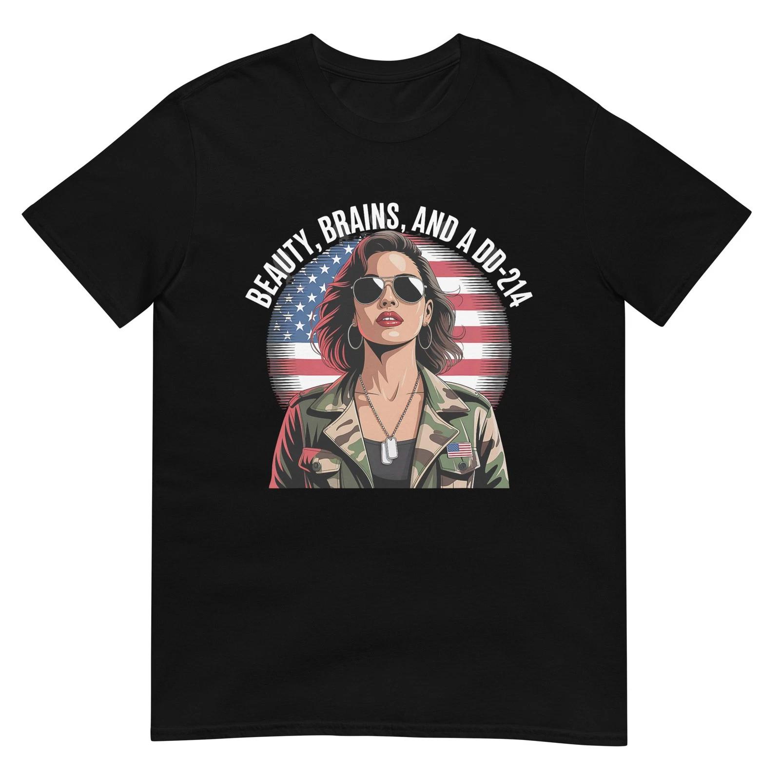 Beauty Brains and a DD-214 Military Veteran Pride T-Shirt M