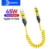 Cabo de Dados de Mola 4 em 1 65W + PD27W Cabo de Mola Multifuncional Retrátil de Carregamento Rápido USB Tipo C Fio Carregador Rápido para Huawei Xiaomi Iphone