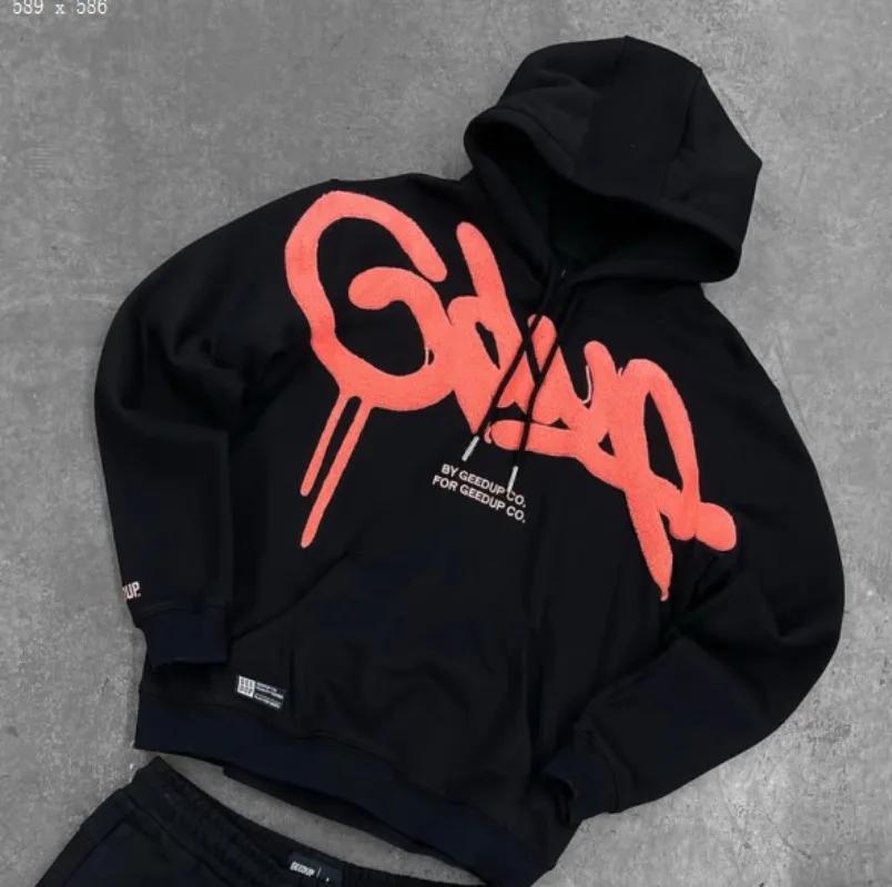 

American Street Hip-hop Colorful Letter Stripes Fashion Oversized Hoodie Men Harajuku Retro Punk Casual Loose Sweatshirt Women 2XL