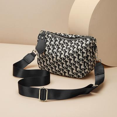 Nové dámske crossbody tašky vysokej kvality, vintage potlač, dámske kabelky, špičkové plátené dámske tašky cez rameno, čierne, modré