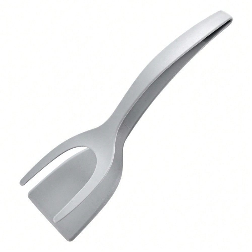 

1Piece Steak Tongs Turner,Bread Tongs Turner,Effortless Flip Fish,Egg Roll Etc Turner,2-In-1 Non-Stick Turner Tongs-Nylon Handle серый