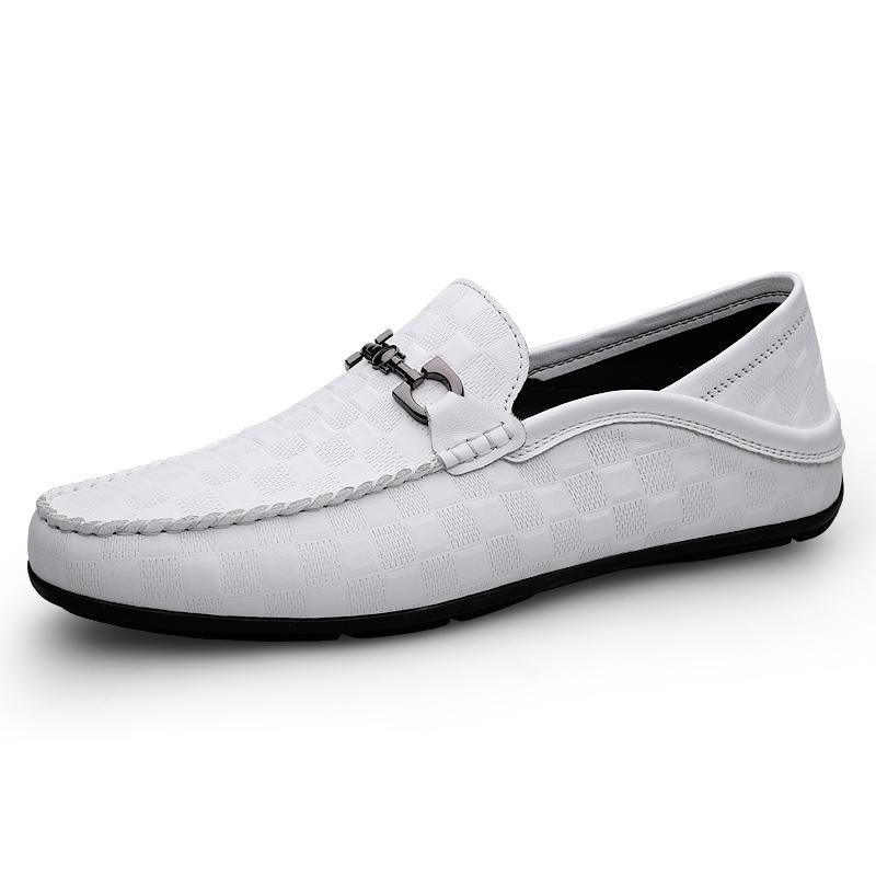 Genuine Leather Mens Loafers Dual-Purpose Casual Shoes Moccasins Classic Slip On Flats Male Driving Footwear Half Drag Slippers