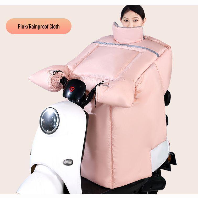 Electric Bicycle Winter Windshield Quilt: Thickened, Warm, Waterproof, Cold-Proof, Plus Velvet.
