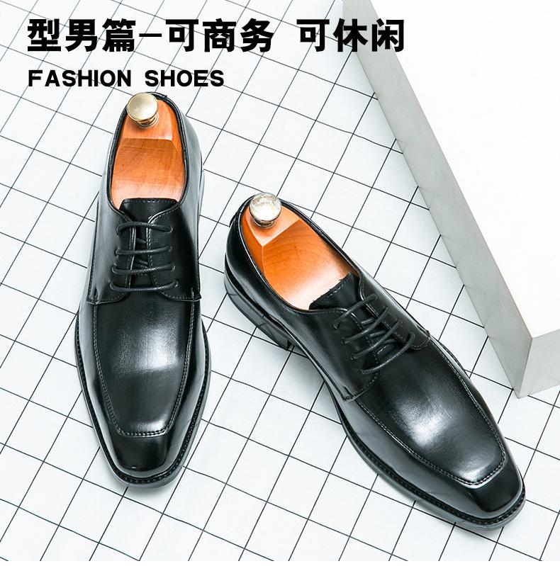 Foreign trade British style pointed handmade leather shoes business dress wedding groom shoes casual men's shoes