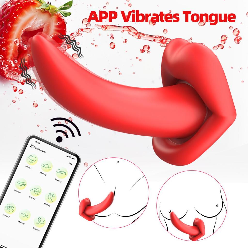 Tongue Licking Thrusting Vibrator Silicone Rotation G-Spot Clitoris Stimulator Oral Vaginal Massager Adult Women Sex Toy Sexual Pleasure Product