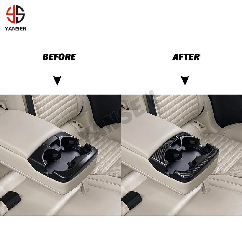 For Land Rover Discovery Sport 2015-2019 Carbon Fiber Rear Armrest Cup Holder Stickers Car Interior Decorative Accessories