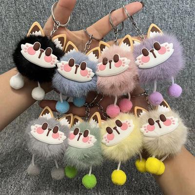 Kreslená plyšová hračka Kočka pro štěstí Klíčenka Roztomilý přívěsek na tašku Přívěsek na klíče od auta Doplňky Pro ženy Páry Kawaii Dárek