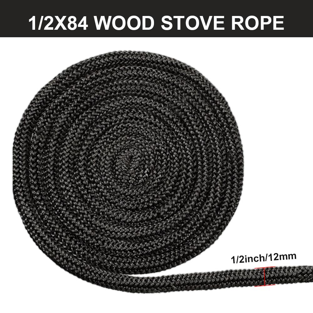 2M Fireplace Sealing Rope 6/8/10/12mm Gasket Cord Stove Door Fireplace Cord High Temperature Woodburner Sealing Rope Replacement