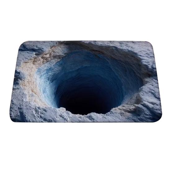 3D Dírkový koberec Realistická bezedná jáma Podložka na podlahu Zábavný koberec s optickou iluzí s protiskluzovou podložkou pro vstupní prostor obývací pokoj koupelnu