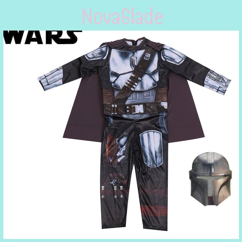 Star Wars Mandalorian Halloween Costume Set For Boys; Jumpsuit Mask And Cape Included!
