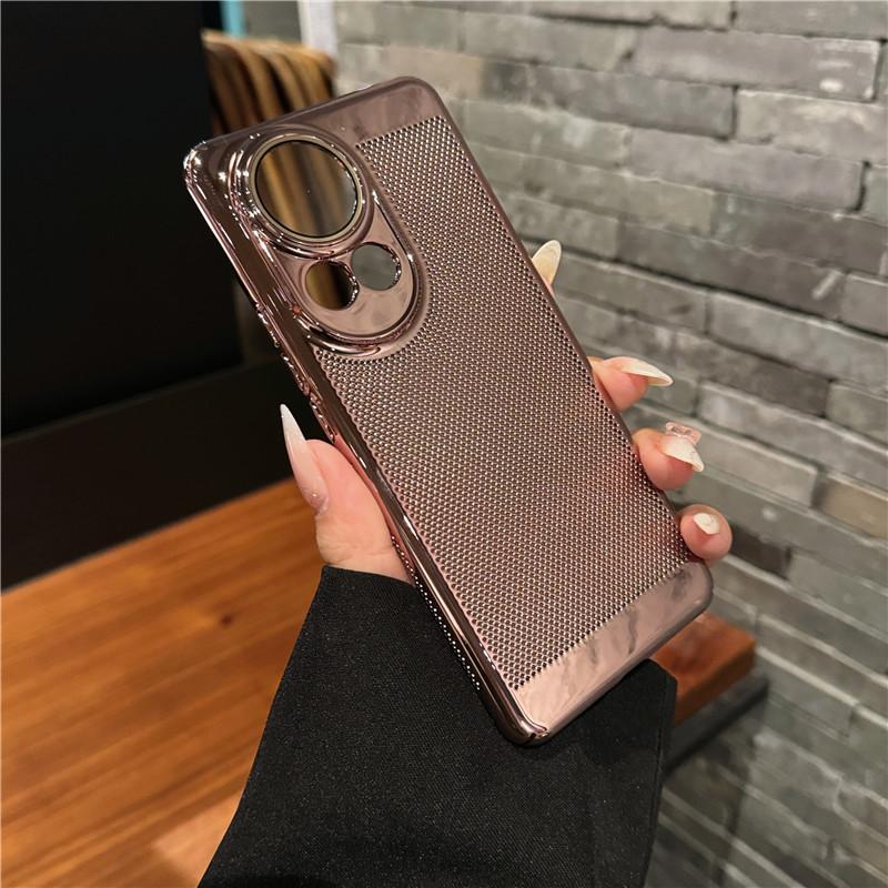 Full Cover Plating Grid Heat Dissipation PC Case With Lens Film For Huawei Nova 12 12s Pro Ultra Lite Back Shell Protector