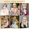 FORCUTEU Full Small Heat Everyday Included Wig, Blonde, Long, Curly, Wavy, Wig, Natural, Fashionable, Face, Resistant, Use, Net/Comb
