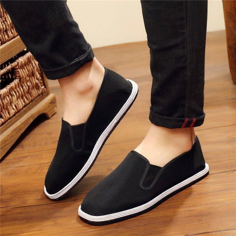 Real tire sole anti-puncture old Beijing black cloth shoes lasagna manual online elastic canvas single shoes