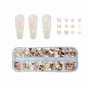 12-Grid Rose Gold Butterfly & Cherry Blossom Glitter Nail Art & Eye Makeup Stickers