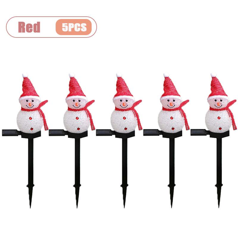 Solar Powered Christmas Snowman Lawn Stake Light Outdoor Garden Decor Ground for Yard Patio Holiday Atmosphere Lighting