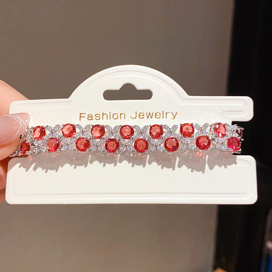 

Zircon Flower Jewelry For Women Fashionable Floral Hand Chain Ideal For Gifts And Special Occasions розовый