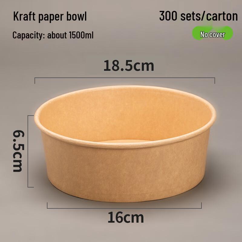 Jiemengzhe 1500ml Einweg-Salatschüssel aus Kraftpapier (300 Stück)