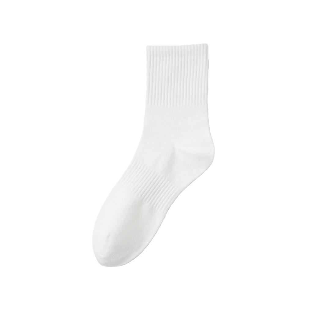 Long-staple Cotton Men's Solid Color Antibacterial Fitted Breathable Cotton Socks for All Seasons, Casual and Breathable Black Socks