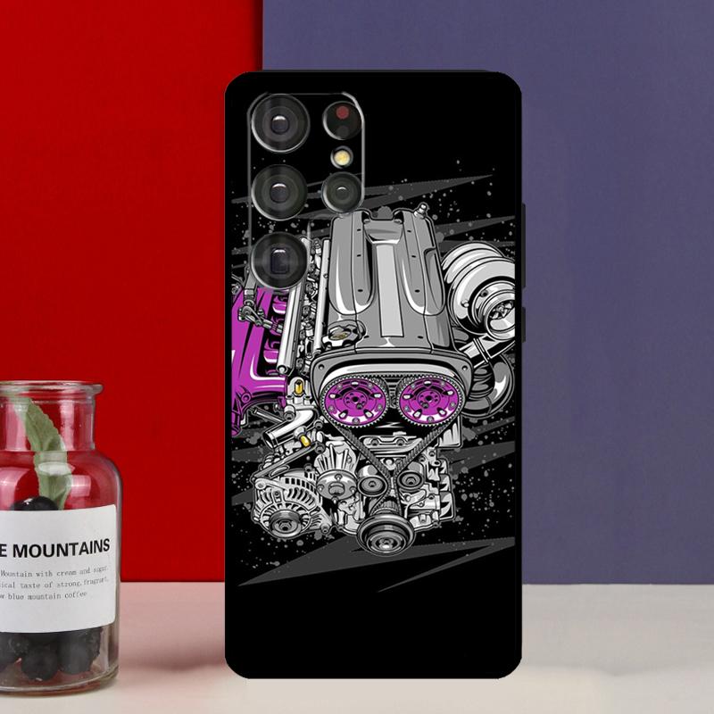 JDM Car RB26 Engine Funda Case For Samsung Galaxy S25 Ultra S9 S10 S20 FE S21 S22 S23 Plus S24 Ultra Phone Cover