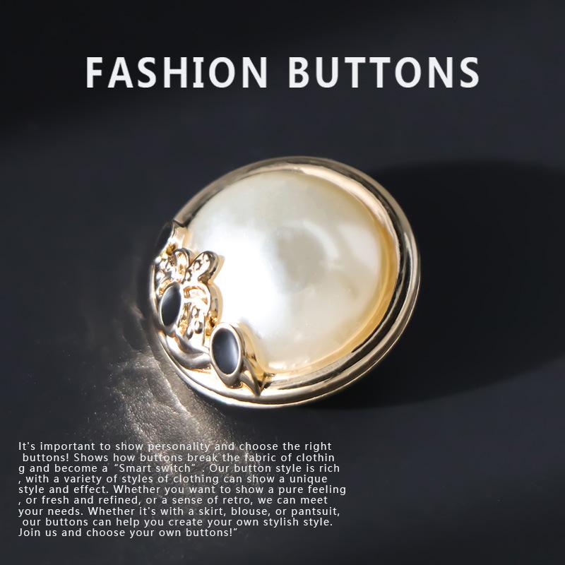

10 шт. пуговицы для пальто, жемчужные металлические декоративные пуговицы, высококачественная изысканная одежда, пуговицы для рубашки и кардигана Daquan Phnom Penh Black * 15MM