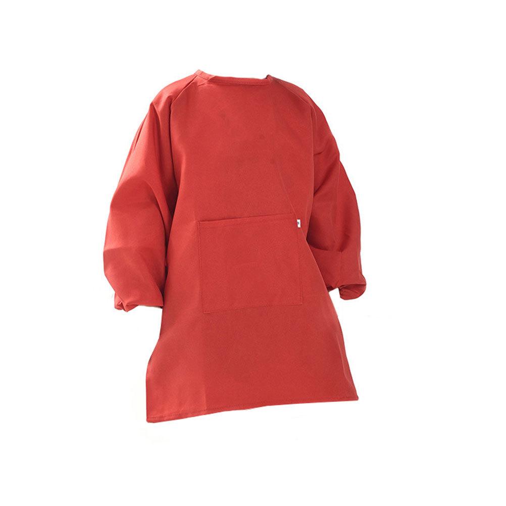 1pc Kids Painting Smock Long Sleeve Reusable Art Smock Watercolor Protective Cover For Children Drawing Red S