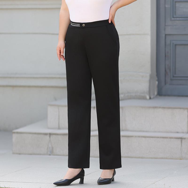 

Большие брюки-трубы для сигарет Весенние брюки-багет Свободные утягивающие скрывающие плоть брюки Mom Harun 7XL чёрный