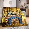 1pc Detective Conan Soft & Warm Flannel Blanket, Multi-Purpose Throw Blanket for Couch, Sofa, Office, Bed, Camping, Travel