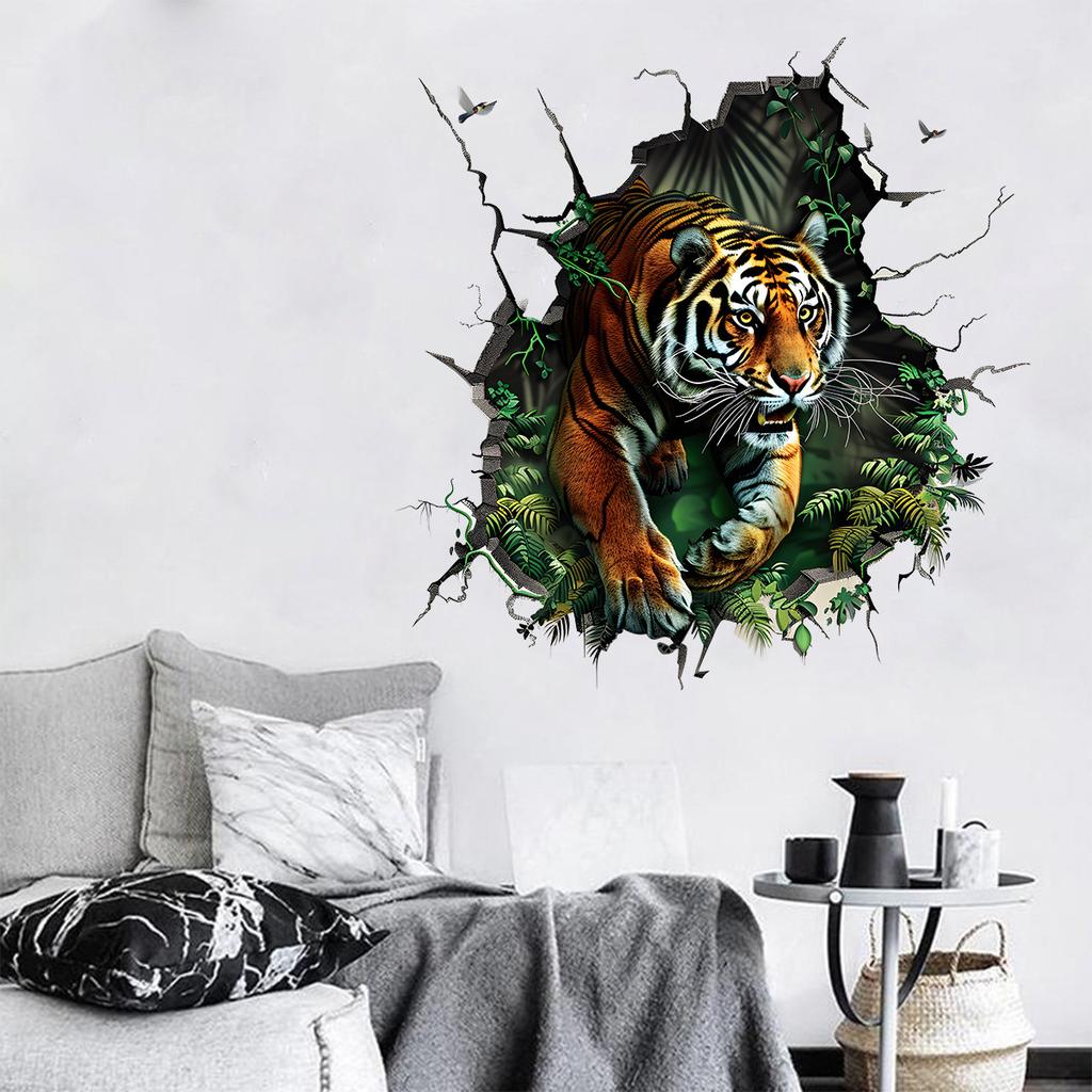 Fierce Tiger Wall Stickers for Kids Room Kindergarten Wall Decoration Removable Easy To Apply