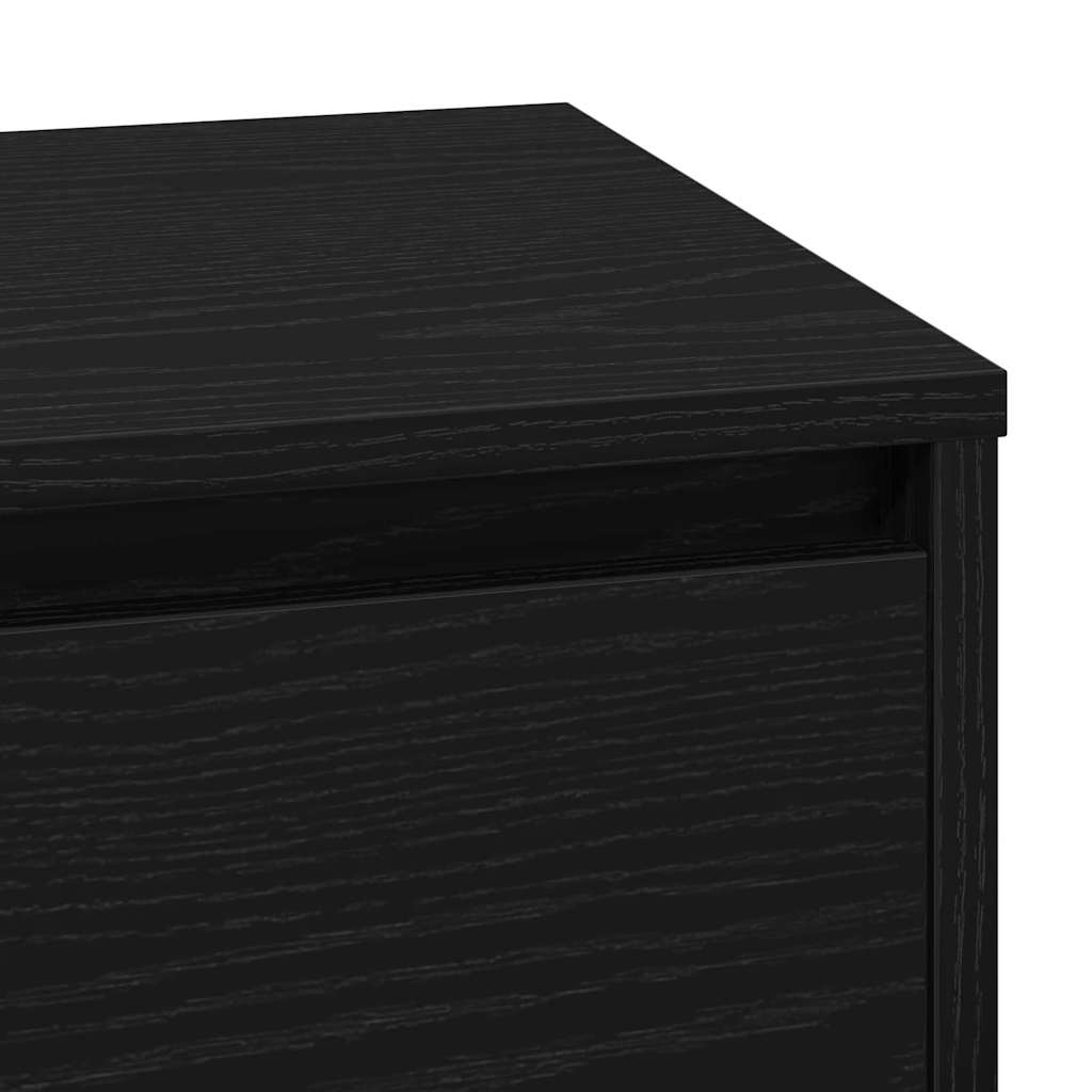 Nightstand Black Oak Look 71 x 34.5 x 75 cm Engineered Wood