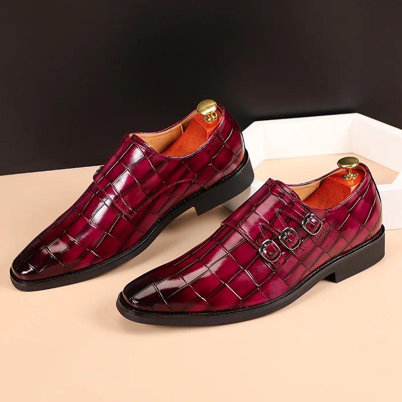 Slip Dress Shoes Men Oxfords Fashi Business Office Men's Shoes Classic Luxury Leather Male Suits Shoes Italian Wedding Shoe