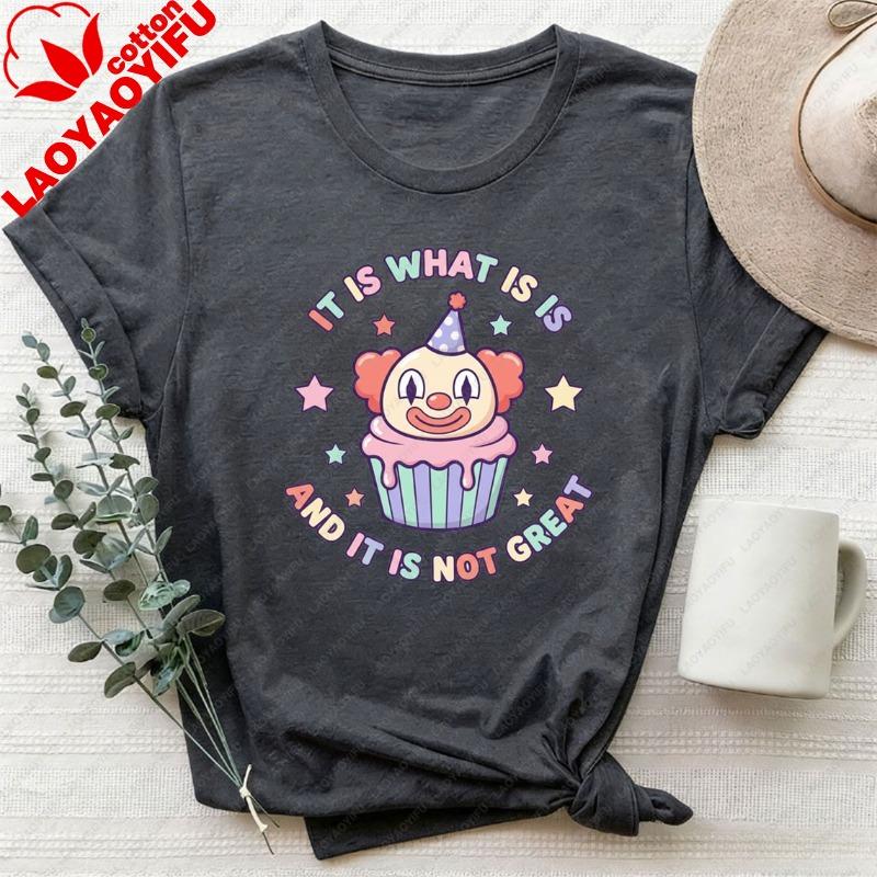 

It Is What It Is and It Is Not Great Clowncore Shirt Funny Clown Tee Pastel Kidcore Aesthetic Cute Meme Tshirt Depression Gift 3XL