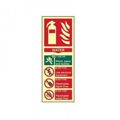 Scan Fire Extinguisher Composite Water - Photoluminescent 75 X 200mm