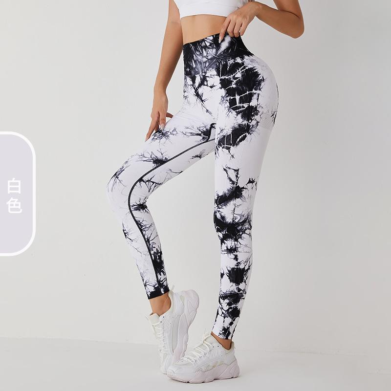 Seamless Tie-dye Yoga Pants Women's Peach Buttocks Sexy Hip-lifting Pants Quick-drying Peach Sports Fitness Pants