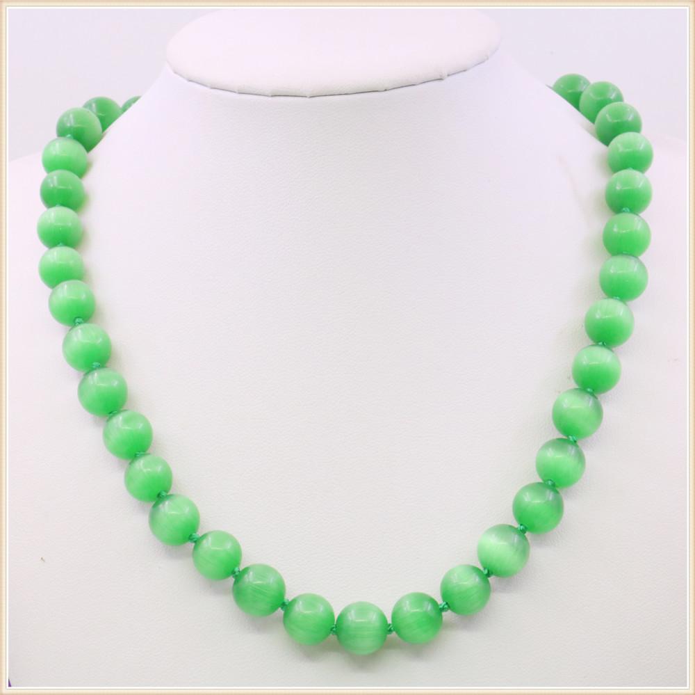 Collana con pietra occhio di gatto rosa opale messicano rotondo da 10 mm Collana con catena in corda fatta a mano Gioielli fai da te Affascinante naturale AAA (Ordine minimo 1)