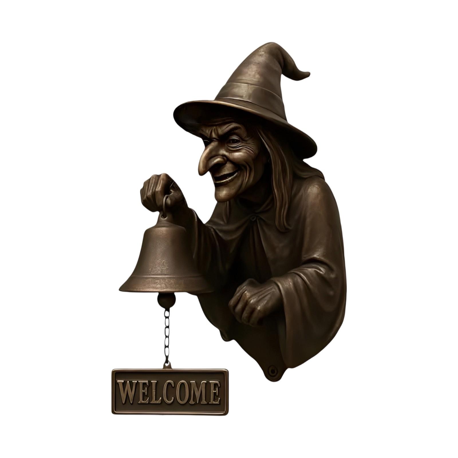 

Хэллоуинский дверной звонок ведьмы, Настенный обеденный звонок для помещения и улицы, Ручной маятниковый приветственный звонок One Size