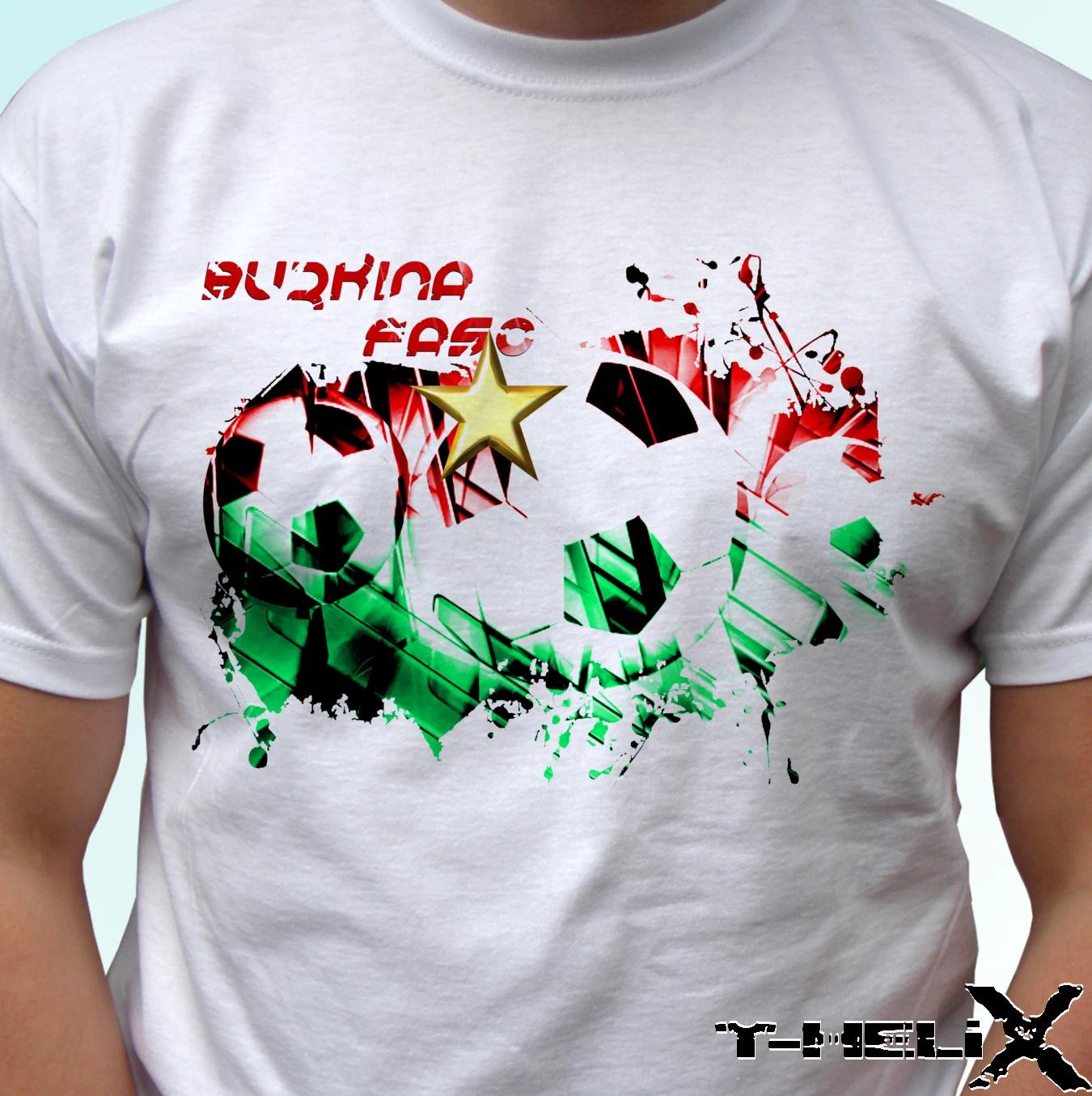 Burkina Faso football flag - white kids boys T-Shirt top - s s kids baby sizes 120