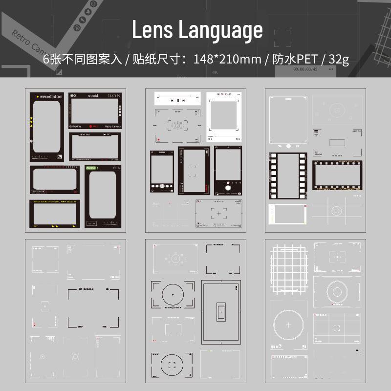 Retro Film & Photo Frame Journal Stickers Pack - DIY Collage & Pet Designs