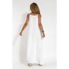 Women's Summer Fashion Casual Cotton Linen Maxi Dress Spaghetti Strap Side Split Sleeveless Loose Fit Beach Vacation Holiday Long Dress