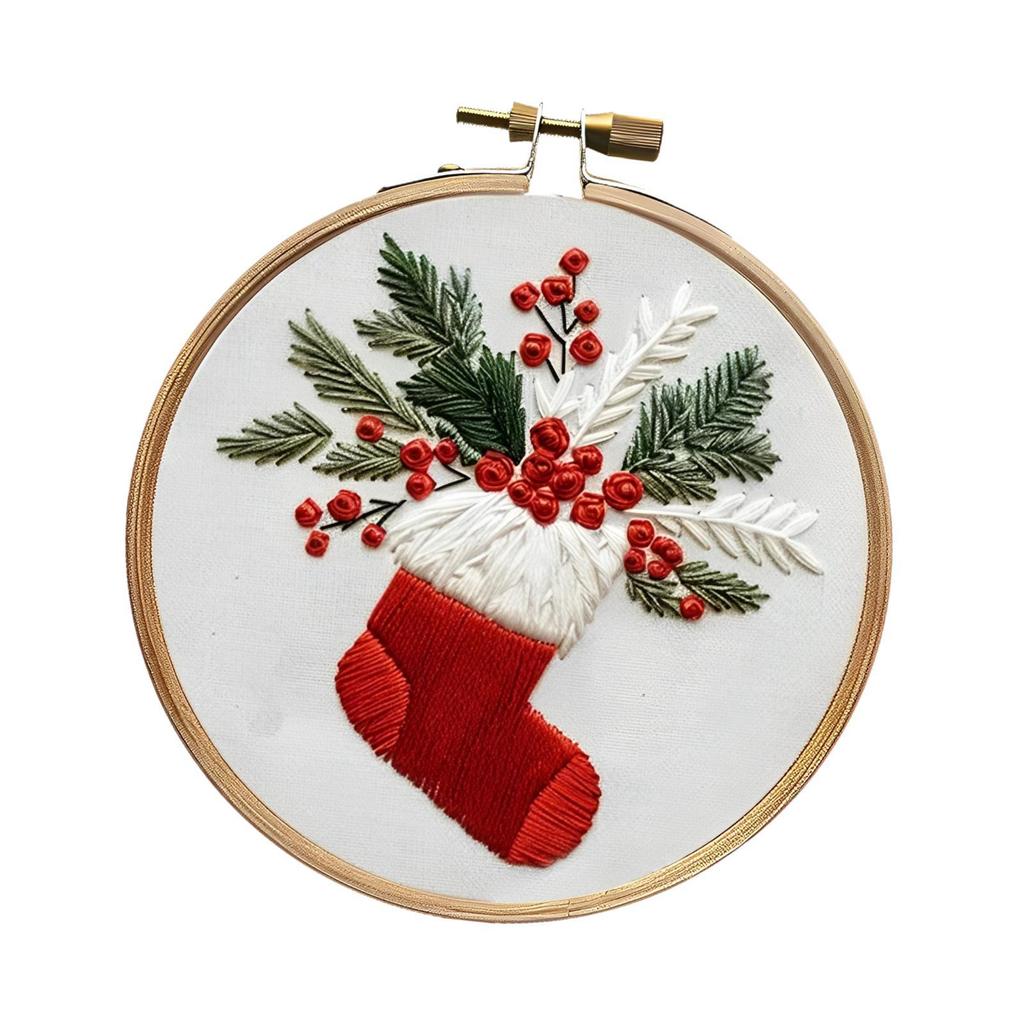 Christmas Embroidery Starter Kit Embroidery with Christmas Pattern Hand Craft for Beginners
