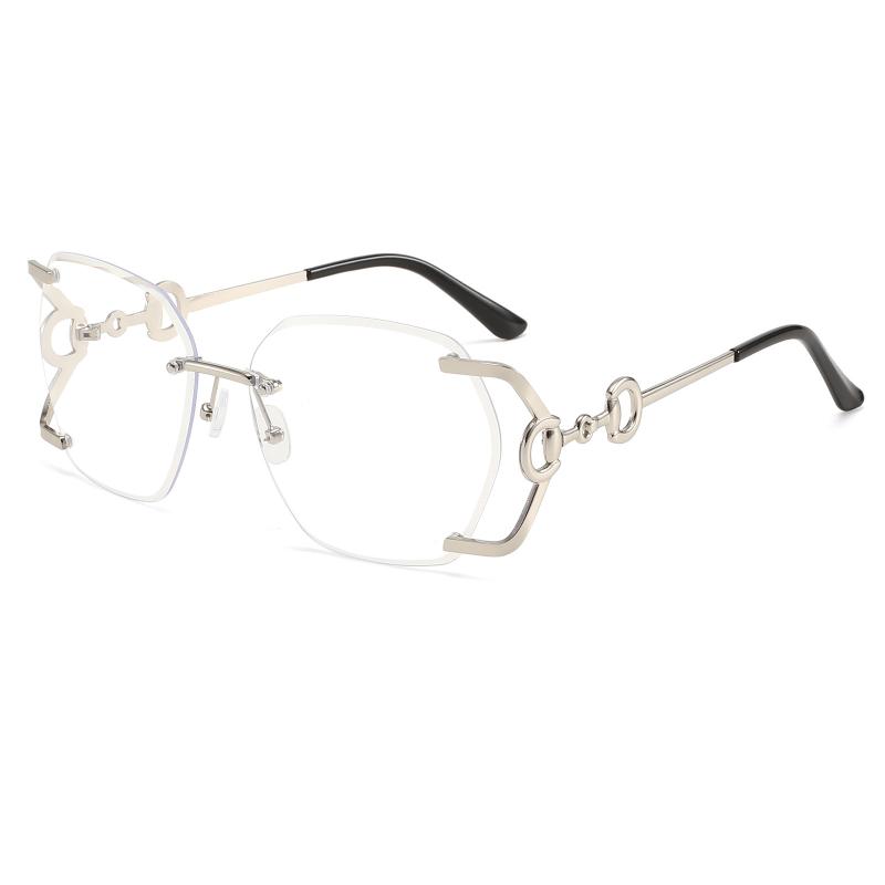 Man Women Rimless Sunglasses Luxury Metal Chain Hollow Frame Gradient Glasses Female Fashion Outdoor Shades Eyewear