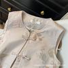 Spring 2025 Jacquard button-up sleeveless vest retro high-end temperament top
