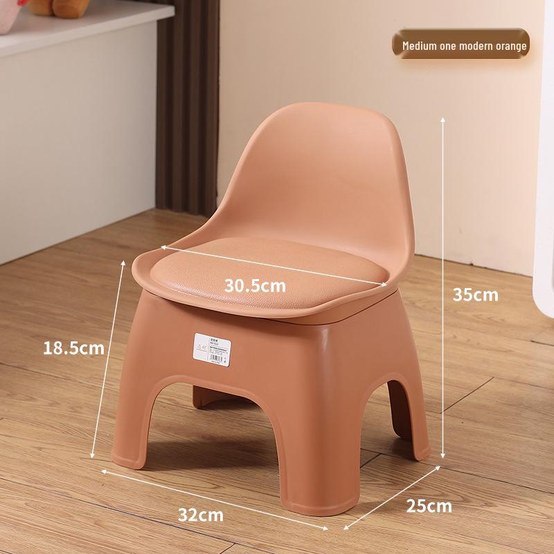 Thickened Non-Slip Backrest Stool for Kids & Adults: Perfect for Bathrooms, Living Rooms, Showers, Kindergarten, and Shoe Changing Areas.