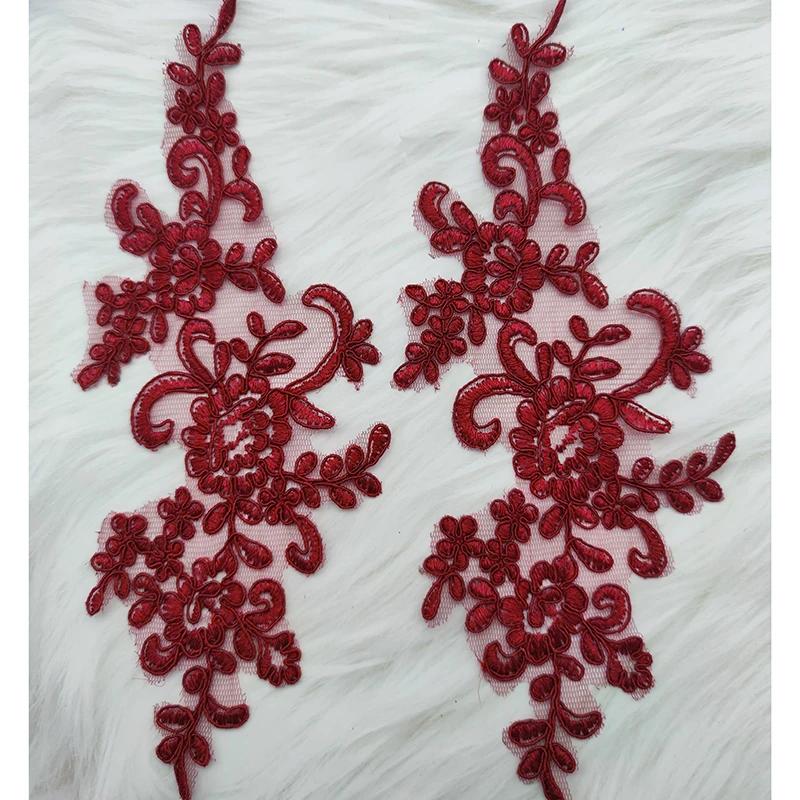 

5Pairs Lace Applique Sew on Patch Fabric Embroidery Flower Exquisite Trim Patches Crafts Stickers Bag Gown Decoration Wholesale